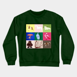 Animals Bright Collage Crewneck Sweatshirt